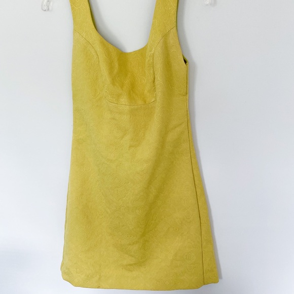 Anthro Rain In Spain Chartreuse Shift Dress 8 - Picture 7 of 16
